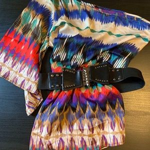 Off the shoulder fashion top with belt